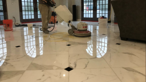 Marble floor polishing